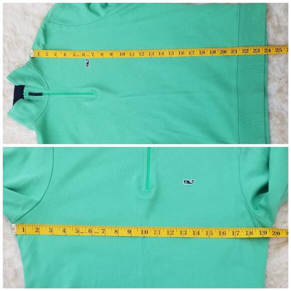 1/4 Zip Pullover Mint Green 100% Pima Cotton Vineyard Vines Size XS Sweatshirt - Picture 6 of 8